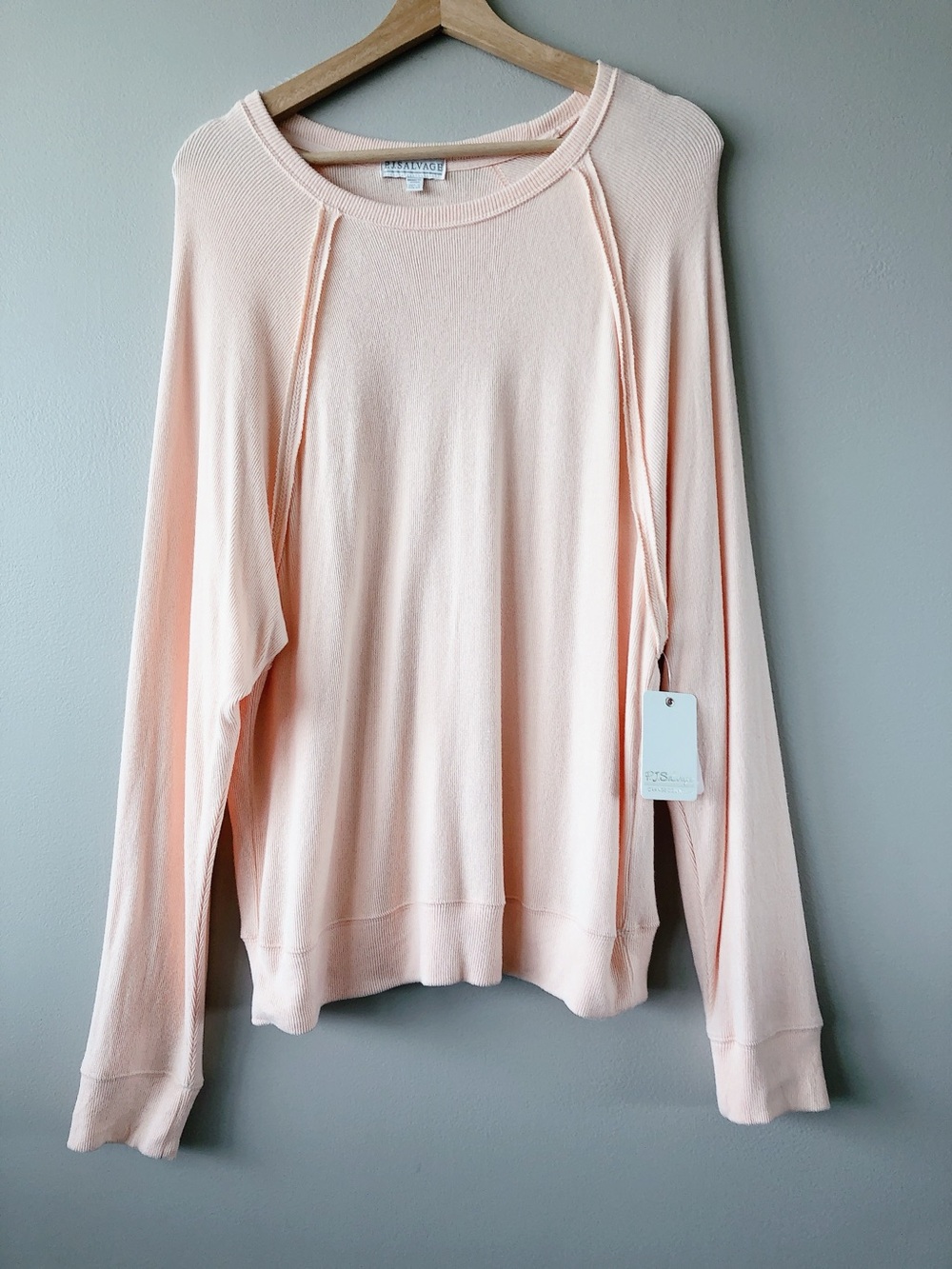PJ Salvage top peach long sleeve shirt women’s large loungewear pyjamas